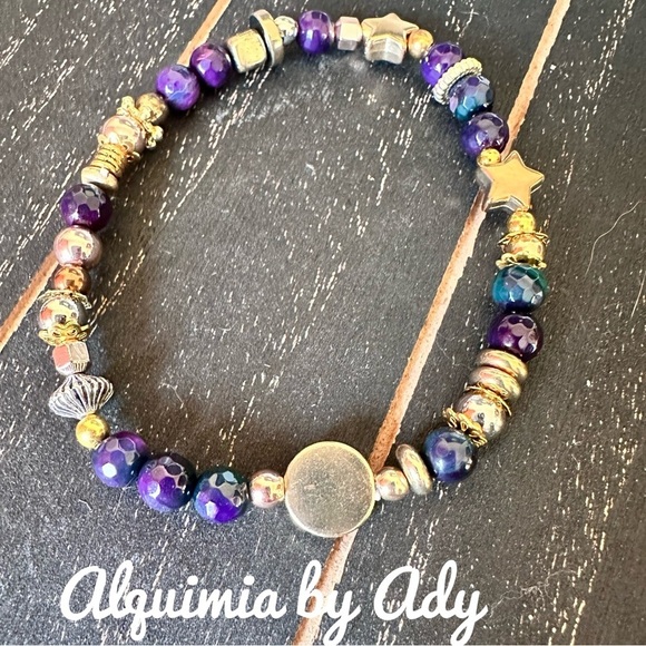 Alquimia Gold and Purple Charm Bracelet - Picture 1 of 6